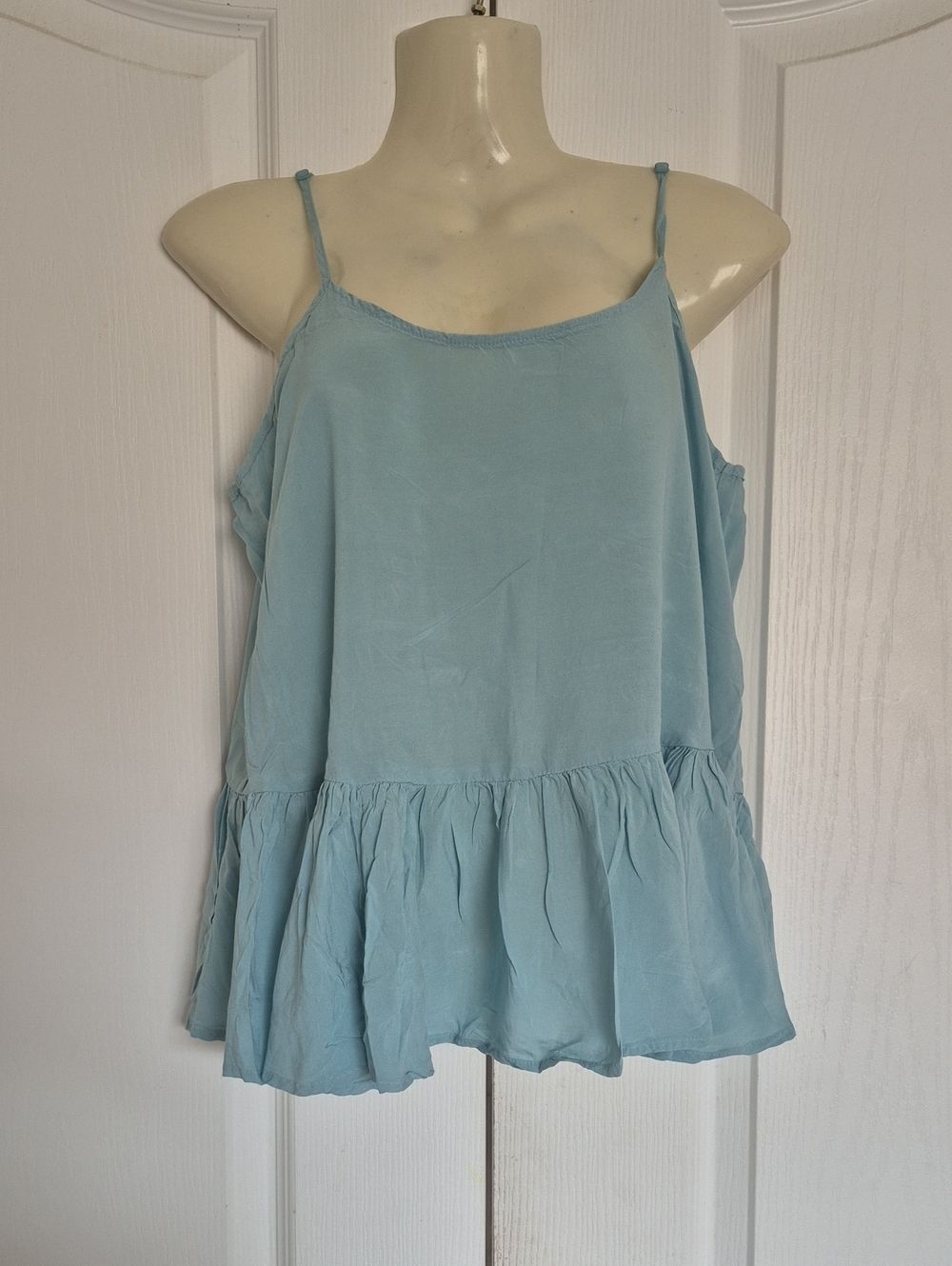 Old Navy Light Blue Spaghetti Strap Peplum Camisole